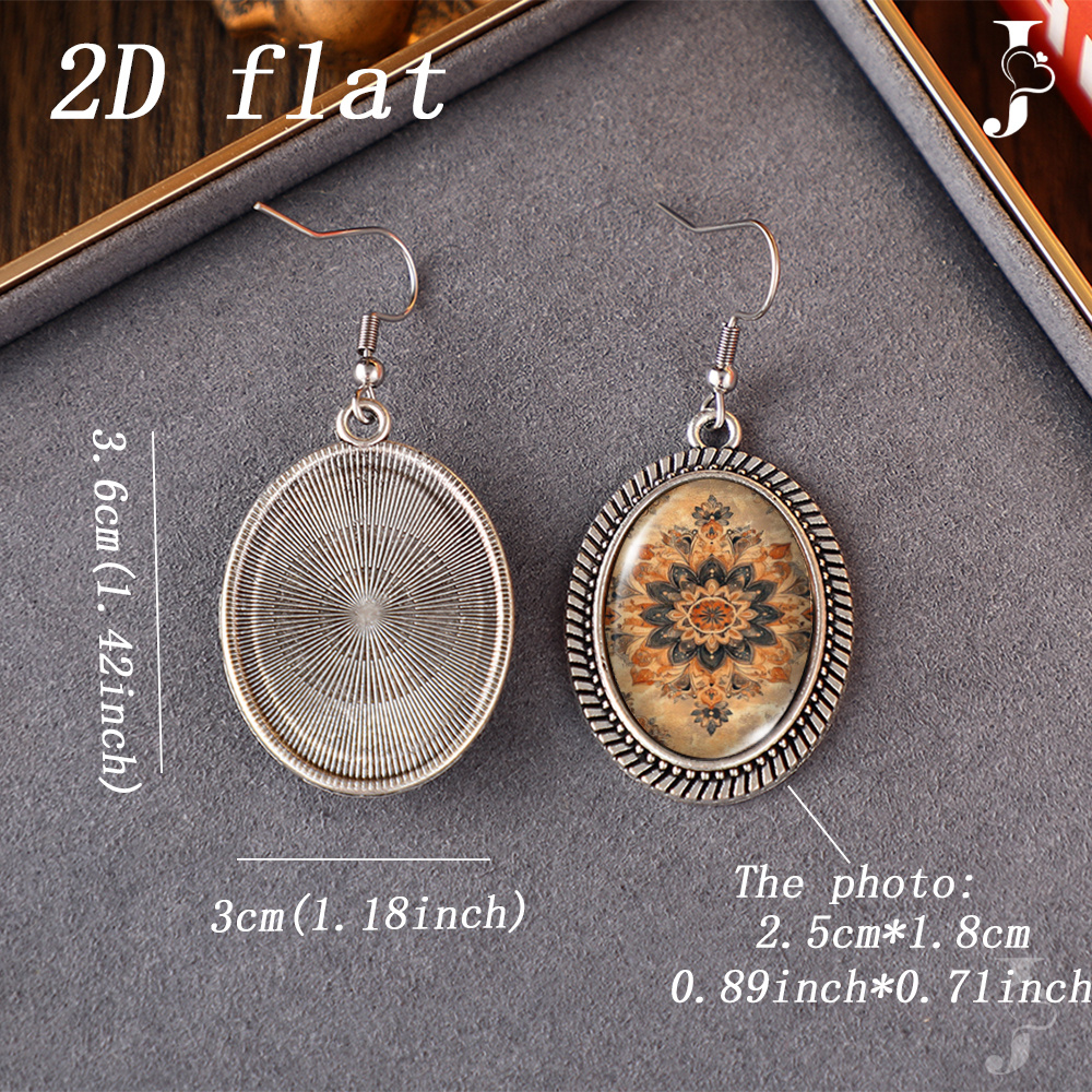 Women's Brown Tone Mandala Floral Art Pattern Earrings